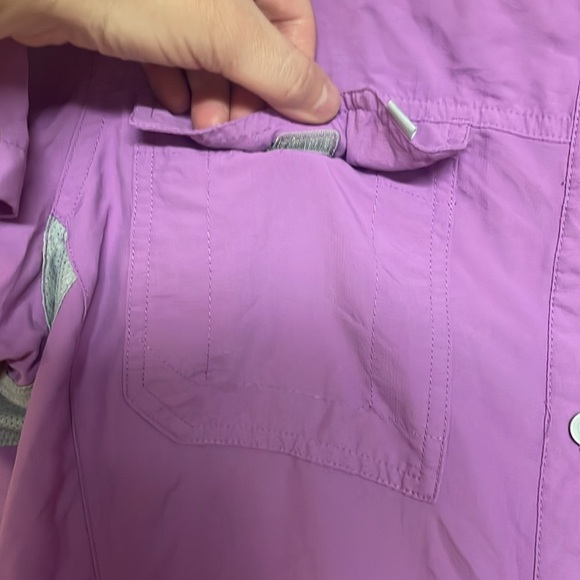 Habit size XL Purple Lightweight Button Down Short Sleeve Shirt with Pockets - Picture 4 of 16